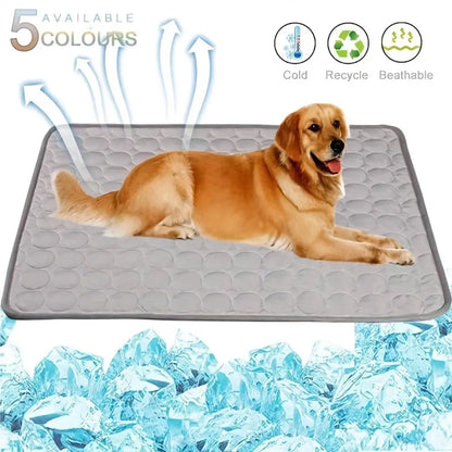 2026 New Cooling Dog Pad, Ice Silk Cooling Mat for Dogs, Non-Slip & Machine Washable Design, Summer Comfort Mat for Small to Large Pets, Universal Fit, Recycle