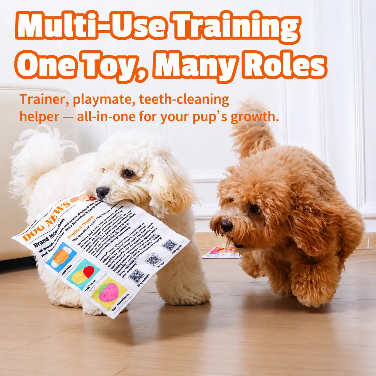 Durable Newspaper Pet Balloon Dog Toy - Crinkle Chew for Boredom Relief, Teeth Cleaning, Interactive Play - Safe, Non-Toxic, Washable, Quick-Dry