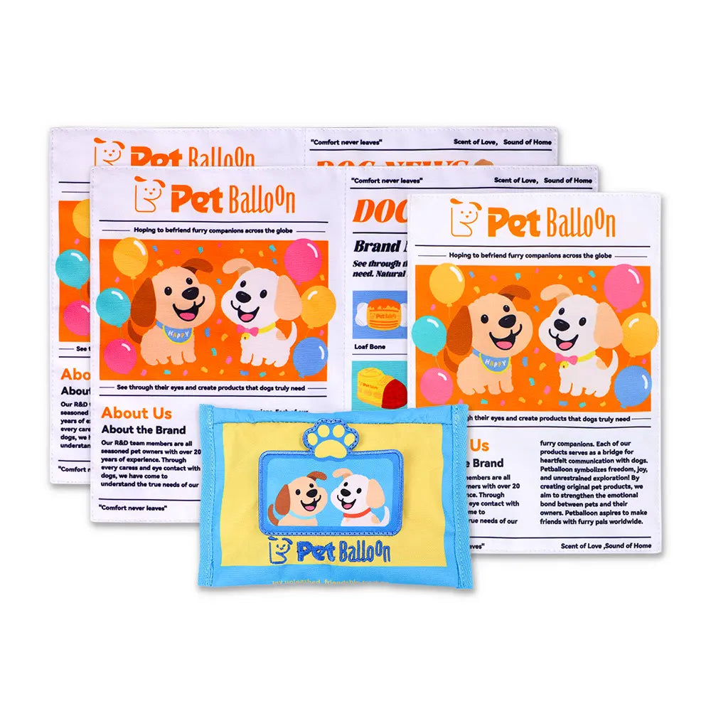 Durable Newspaper Pet Balloon Dog Toy - Crinkle Chew for Boredom Relief, Teeth Cleaning, Interactive Play - Safe, Non-Toxic, Washable, Quick-Dry