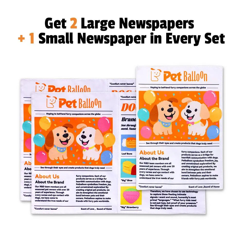 Durable Newspaper Pet Balloon Dog Toy - Crinkle Chew for Boredom Relief, Teeth Cleaning, Interactive Play - Safe, Non-Toxic, Washable, Quick-Dry