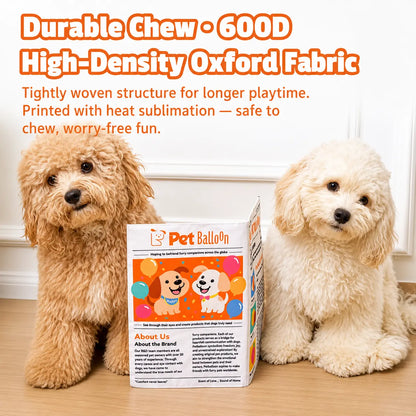 Durable Newspaper Pet Balloon Dog Toy - Crinkle Chew for Boredom Relief, Teeth Cleaning, Interactive Play - Safe, Non-Toxic, Washable, Quick-Dry